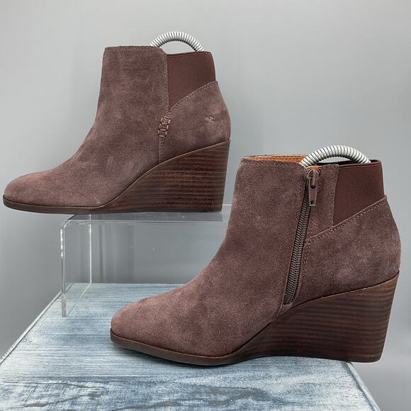 NEW Lucky Brand Women’s Zoralina Leather Ankle Boots Brown Size 6.5M - Picture 2 of 10